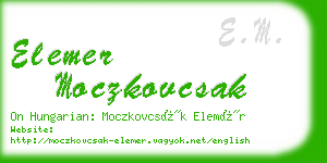 elemer moczkovcsak business card